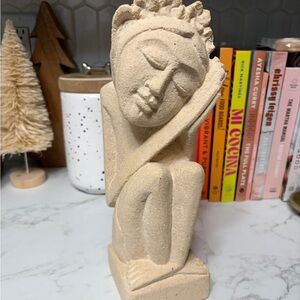 Peaceful Cream Stone Sculpture